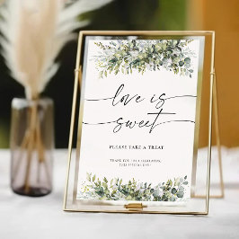 Groen Kruiden Liefde Is Lief Teken Reclamebord Met Voetstuk