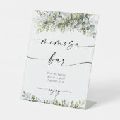 Groen Kruiden Mimosa Bar Teken Reclamebord Met Voetstuk (Voorkant)