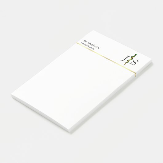 Groen kruidengoud Rood van Asclepius Medical Post-it® Notes (Schuin)