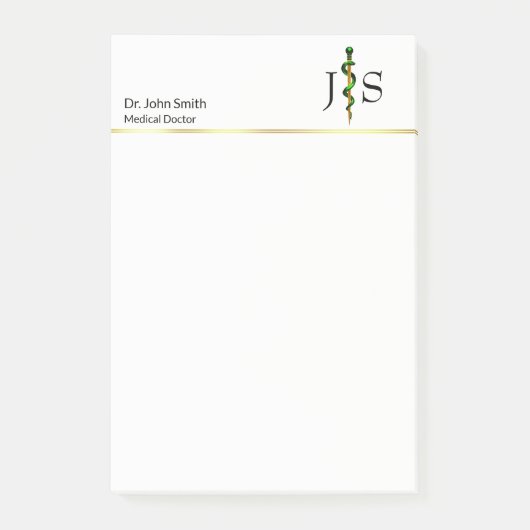 Groen kruidengoud Rood van Asclepius Medical Post-it® Notes (Voorkant)