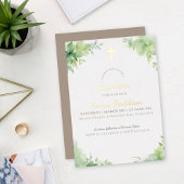 Groen Kruis en groen Doop Folie Uitnodiging