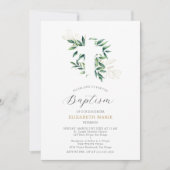 groen kruis gouden loof Baby peuter doop Kaart (Voorkant)