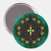 Groen Kruis Mandala Magneet (Voorkant / Achterkant)