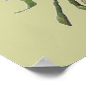Groen kruis met roze bloemen poster (Hoek)