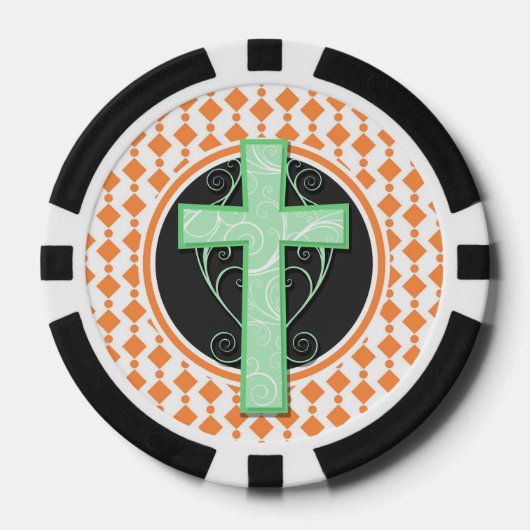 Groen kruis.png pokerchips (Voorkant)