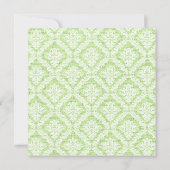 Groen Kruis witte damast burlap Eerste Communie Kaart (Achterkant)