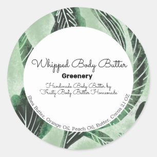 Groen Kunst Lichaam Spa of Badmerkverpakking Ronde Sticker