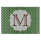 Groen kwartelblad Latti glas snijplank (Voorkant)