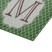 Groen kwartelblad Latti glas snijplank (Hoek)