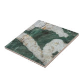 Groen kwartsiet kristal edelsteen Print Tegeltje (Zijkant)