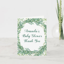 groen laat Baby shower dank u kaart