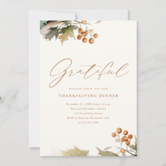 groen laat bladeren bladeren rustiek Thanksgiving  Kaart (Voorkant)