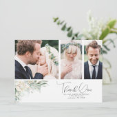 groen laat boho bruiloft dank u foto bedankkaart (Staand voorkant)