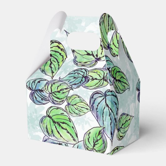 Groen laat de gunstbox bedankdoosjes (Achterkant)