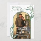 Groen Laat Foto Arch Bewaar de datum Kaart (Voorkant)