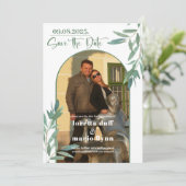 Groen Laat Foto Arch Bewaar de datum Kaart (Staand voorkant)