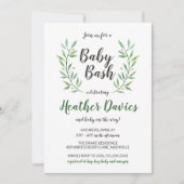 Groen laat genderneutraal Baby shower uitnodigen Kaart (Voorkant)