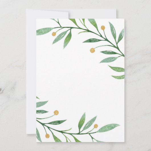 Groen laat genderneutraal Baby shower uitnodigen Kaart (Achterkant)