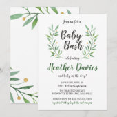 Groen laat genderneutraal Baby shower uitnodigen Kaart (Voorkant / Achterkant)