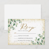 groen laat goud nuestra boda bruiloft RSVP Kaart (Voorkant / Achterkant)