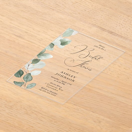 Groen laat het moderne Vrijgezellenfeest achter Acryl Uitnodigingen (Laagn)