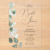 Groen laat het moderne Vrijgezellenfeest achter Acryl Uitnodigingen (Voorkant)