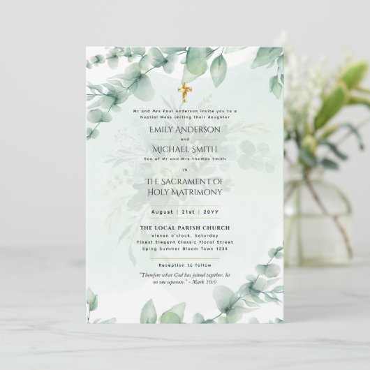 groen laat katholieke huwelijksmassa kaart (Staand voorkant)