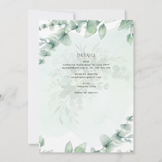 groen laat katholieke huwelijksmassa kaart (Achterkant)