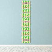 Groen laat kleine bloemen vloerklep canvas afdruk (Insitu (Houten vloer))