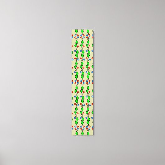 Groen laat kleine bloemen vloerklep canvas afdruk (Voorkant)