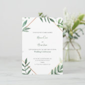 Groen laat lijst trouwuitnodiging kaart (Staand voorkant)