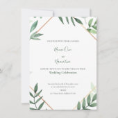 Groen laat lijst trouwuitnodiging kaart (Voorkant)
