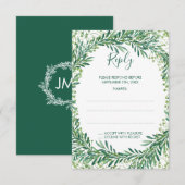 groen laat monogram antwoord Kaarten (Voorkant / Achterkant)