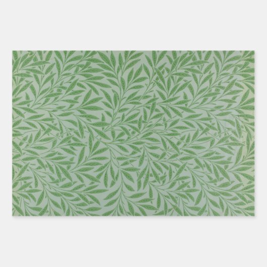 Groen laat  Morris Pattern Oak Willow Inpakpapier Vel (Voorkant 3)