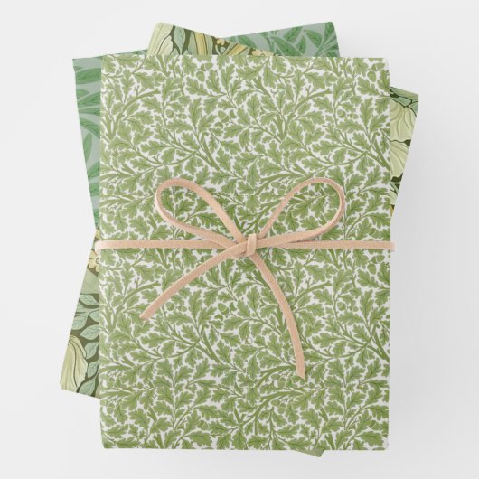 Groen laat  Morris Pattern Oak Willow Inpakpapier Vel (In situ)