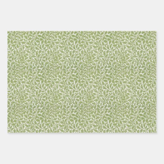 Groen laat  Morris Pattern Oak Willow Inpakpapier Vel (Voorkant)