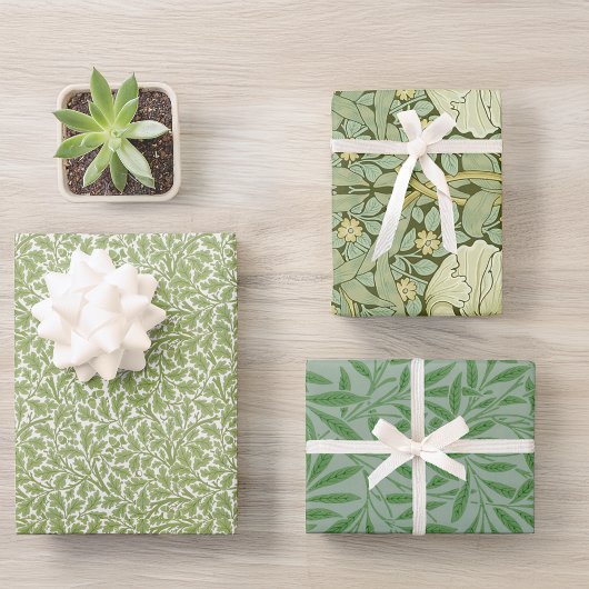 Groen laat  Morris Pattern Oak Willow Inpakpapier Vel