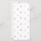 groen laat roze bloemen monogram bruiloft menu (Achterkant)