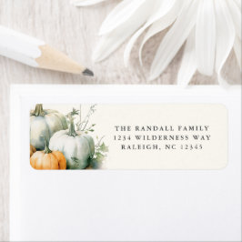 groen laat rustieke Herfst pompoen retouradres Etiket