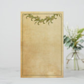 Groen laat  stijl briefpapier (Staand voorkant)