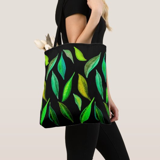Groen laat waterverf milieugebied tote bag (Dichtbij)