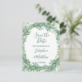 groen laat Waterverf opslaan de datum Aankondigingskaart (Staand voorkant)