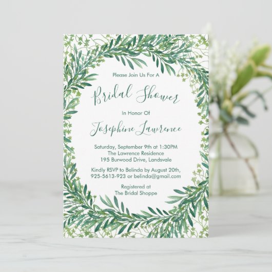 groen laat Waterverf Vrijgezellenfeest Kaart (Staand voorkant)