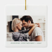 Groen Laatste Kerstmis als juffrouw met aangepaste Keramisch Ornament (Achterkant)