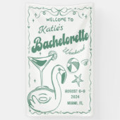 Groen Laatste Toast Beach Bachelorette Weekend Ban Spandoek (Verticaal)