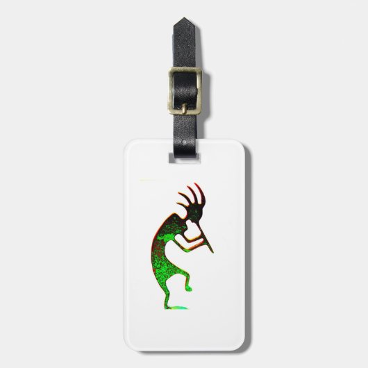 groen label kokopelli bagagelabel (Voorkant verticaal)