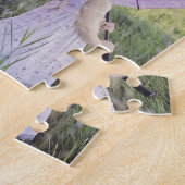 Groen label verticaal 4 Familie Foto Collage Legpuzzel (Zijkant)