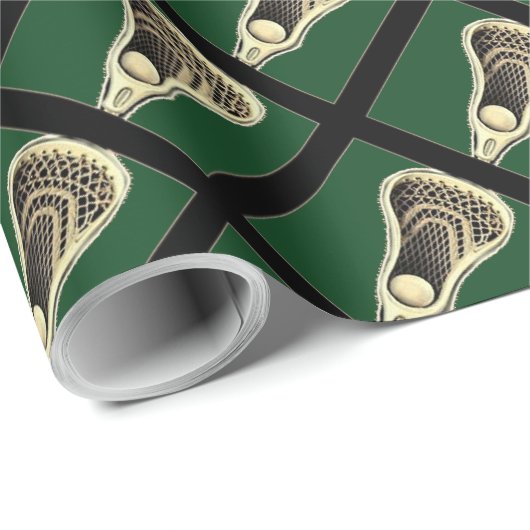 Groen Lacrosse Cadeau Cadeaupapier (Rol Hoek)