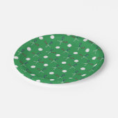 Groen lacrossepatroon papieren bordje (Gekanteld)
