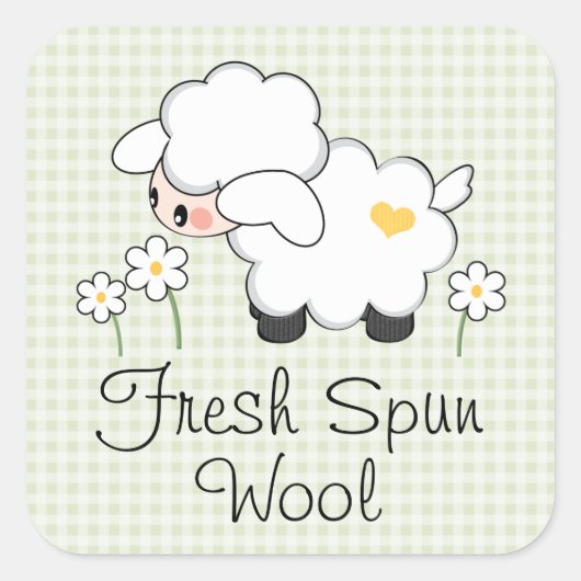 Groen Lam Baby shower Etiketten Stickers (Voorkant)